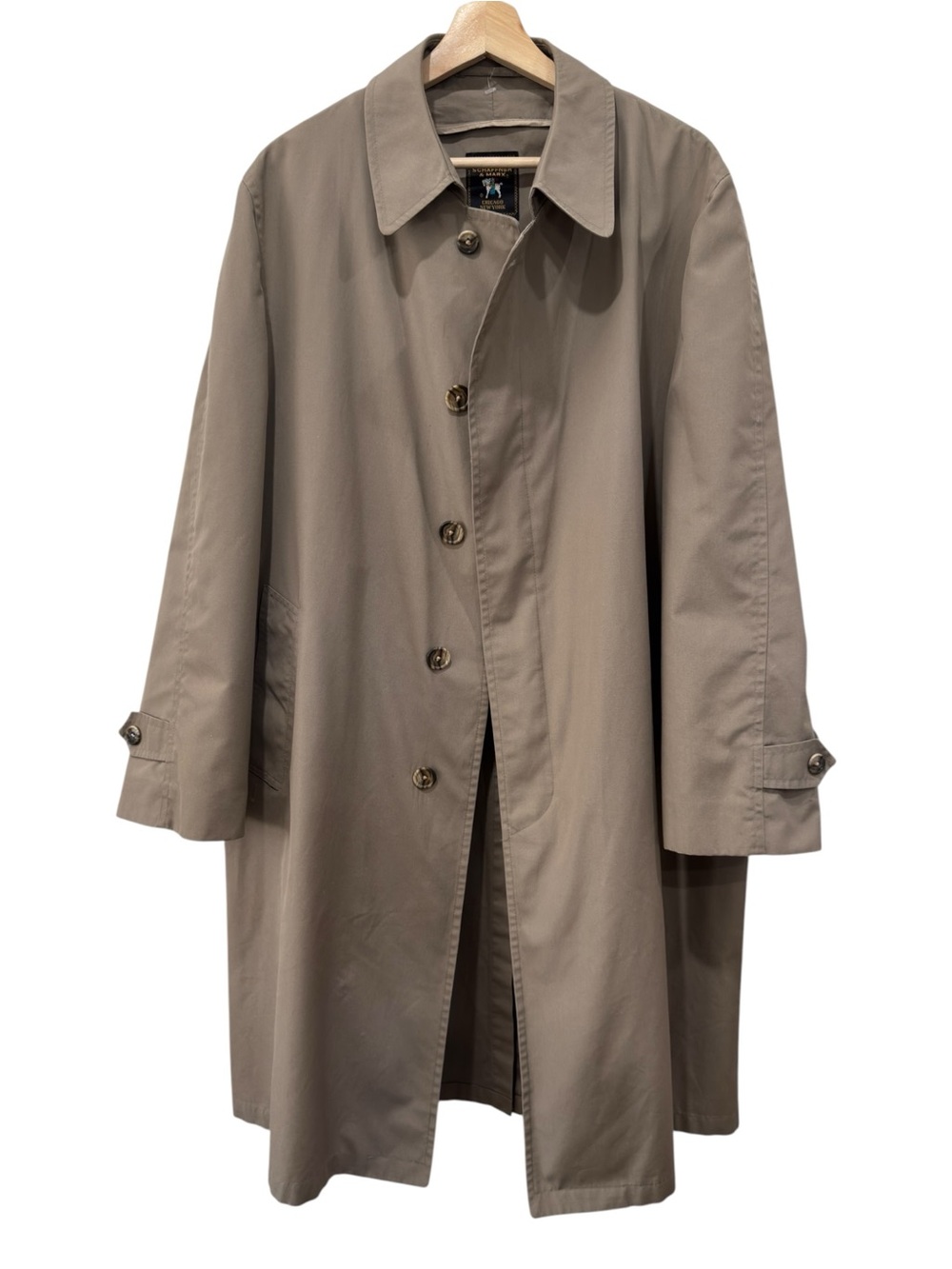 Hart Schaffner Marx Taupe Single-Breasted Trench Coat
